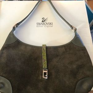 Swarovski olive green purse